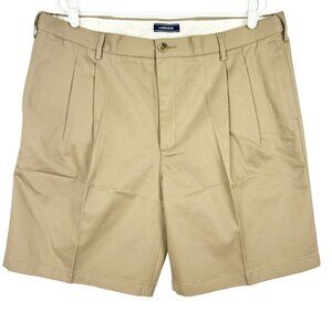 Lands End Men's Pleated Classic Style Traditional Fit Khaki Shorts Size 40 NWOT